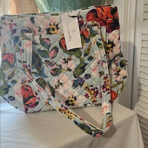 Vera Bradley Floral Quilted Tote - Pink, Red, Green